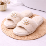 Pearl Accent Slip-On Slippers